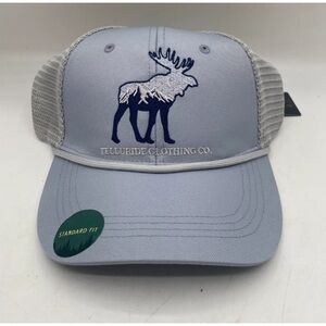 NWT Telluride‎ Clothing Co Baseball Cap Hat Trucker Style Moose Blue Snap Back